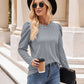 Cable Knit Puff Shoulder Top