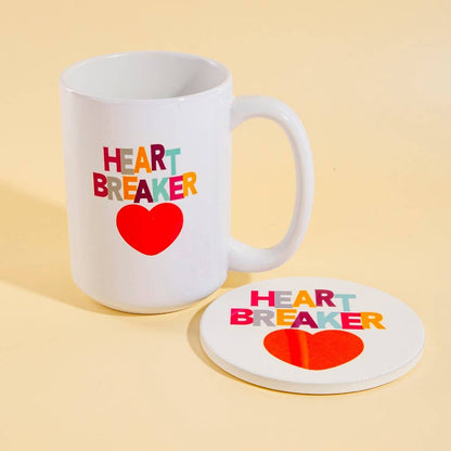 Heart Breaker 15 Oz Mug With Matching Coaster Gift Set