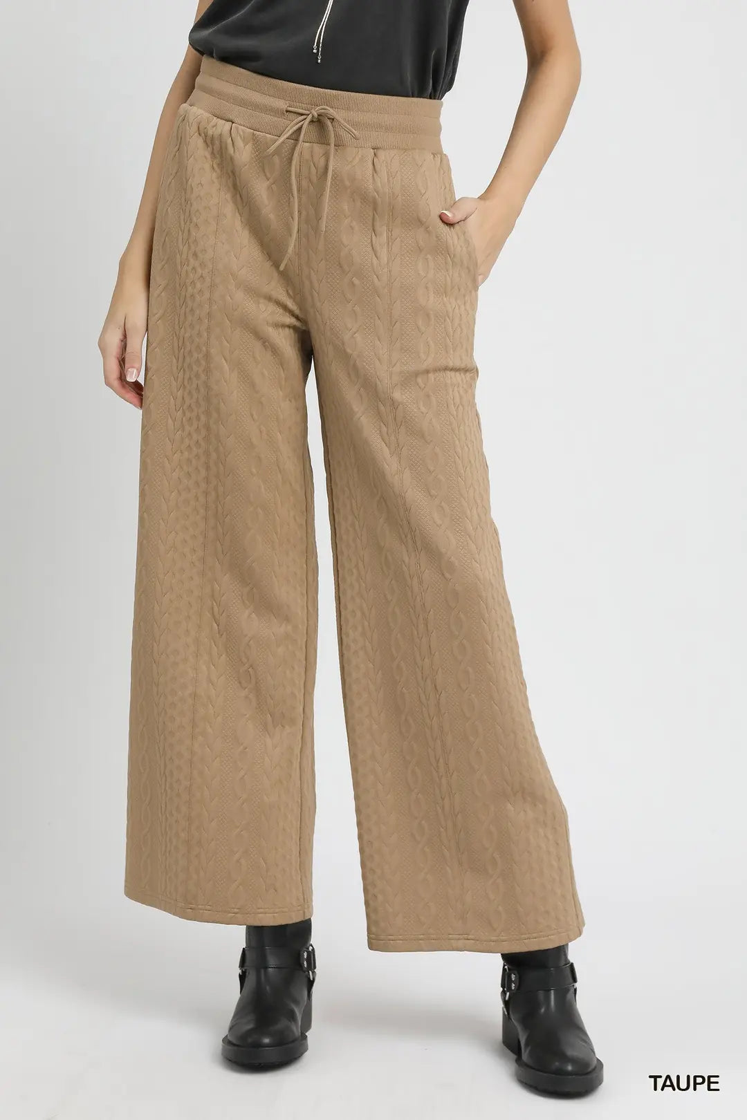 Cable Knit Wide Leg Pant