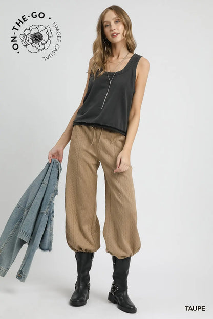 Cable Knit Wide Leg Pant
