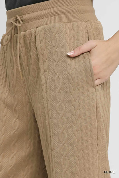 Cable Knit Wide Leg Pant