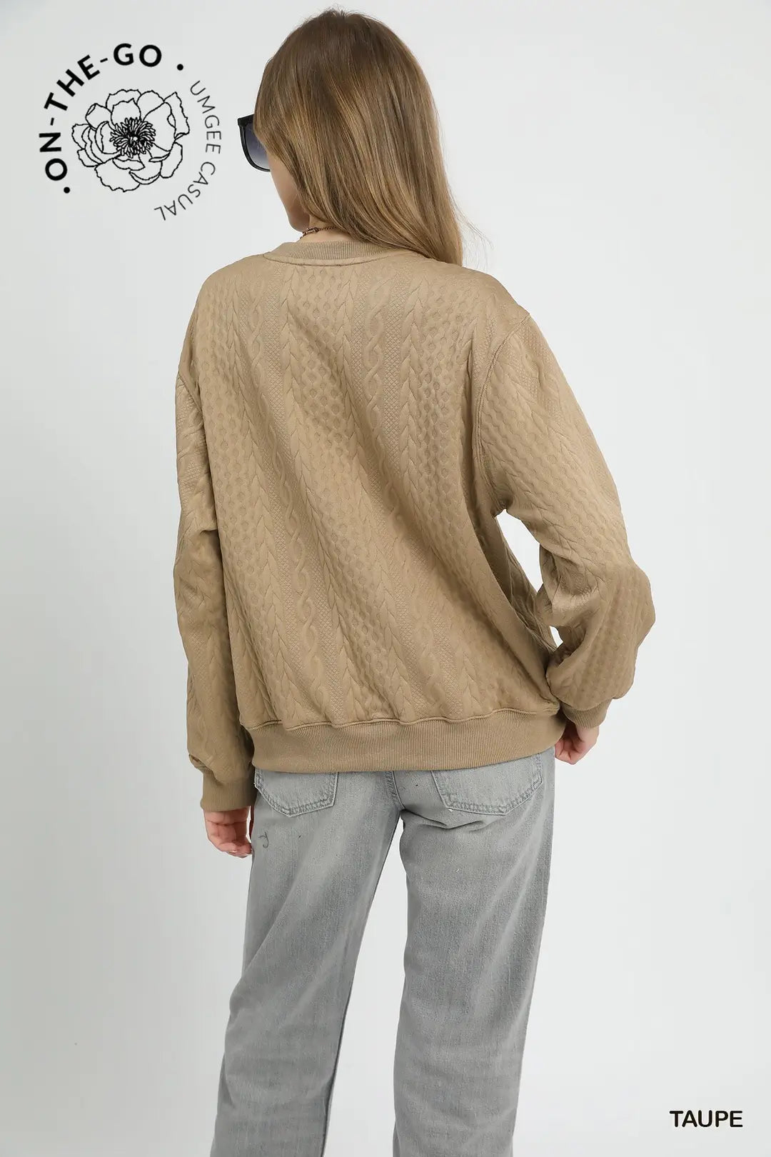 Cable Texture Knit Pullover Top