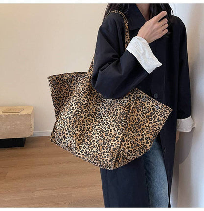 Leopard Print Shoulder Bag Large Capacity Tote Bag