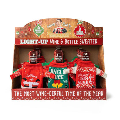 Uncle Bob’s Light-Up Wine & Bottle Sweater - Southern Sassy Boutique
