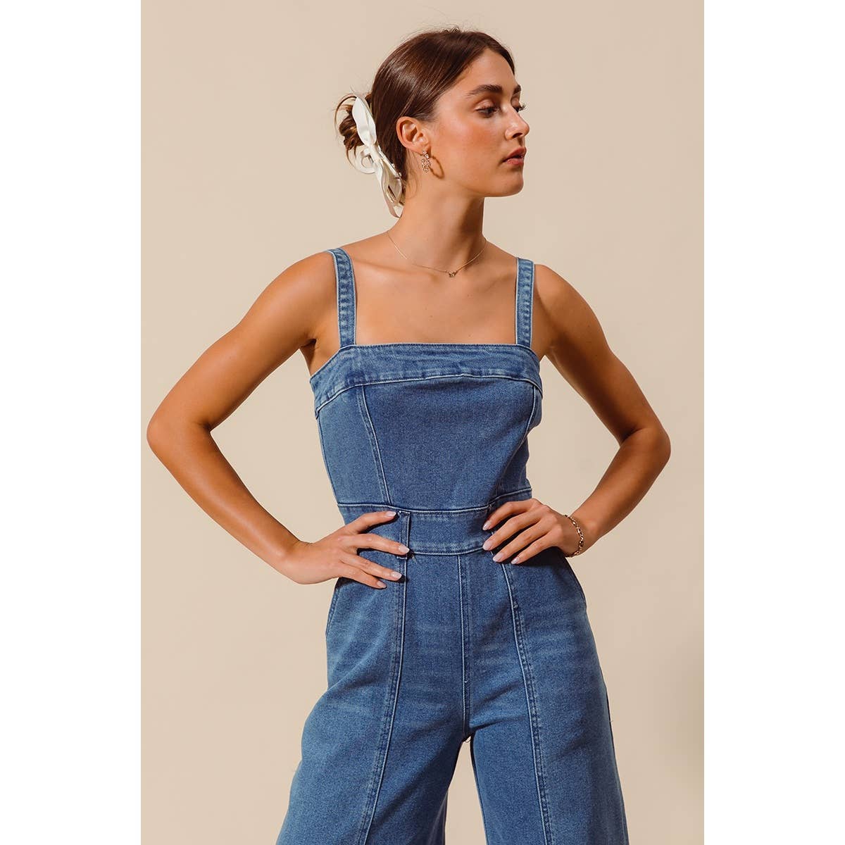 Washed Denim Jumpsuit