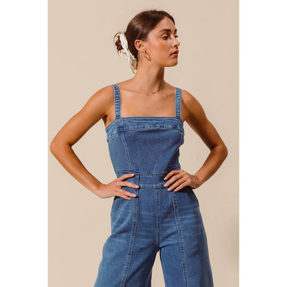 Washed Denim Jumpsuit