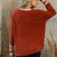 Knit Crew Neck Top Contrast Detail