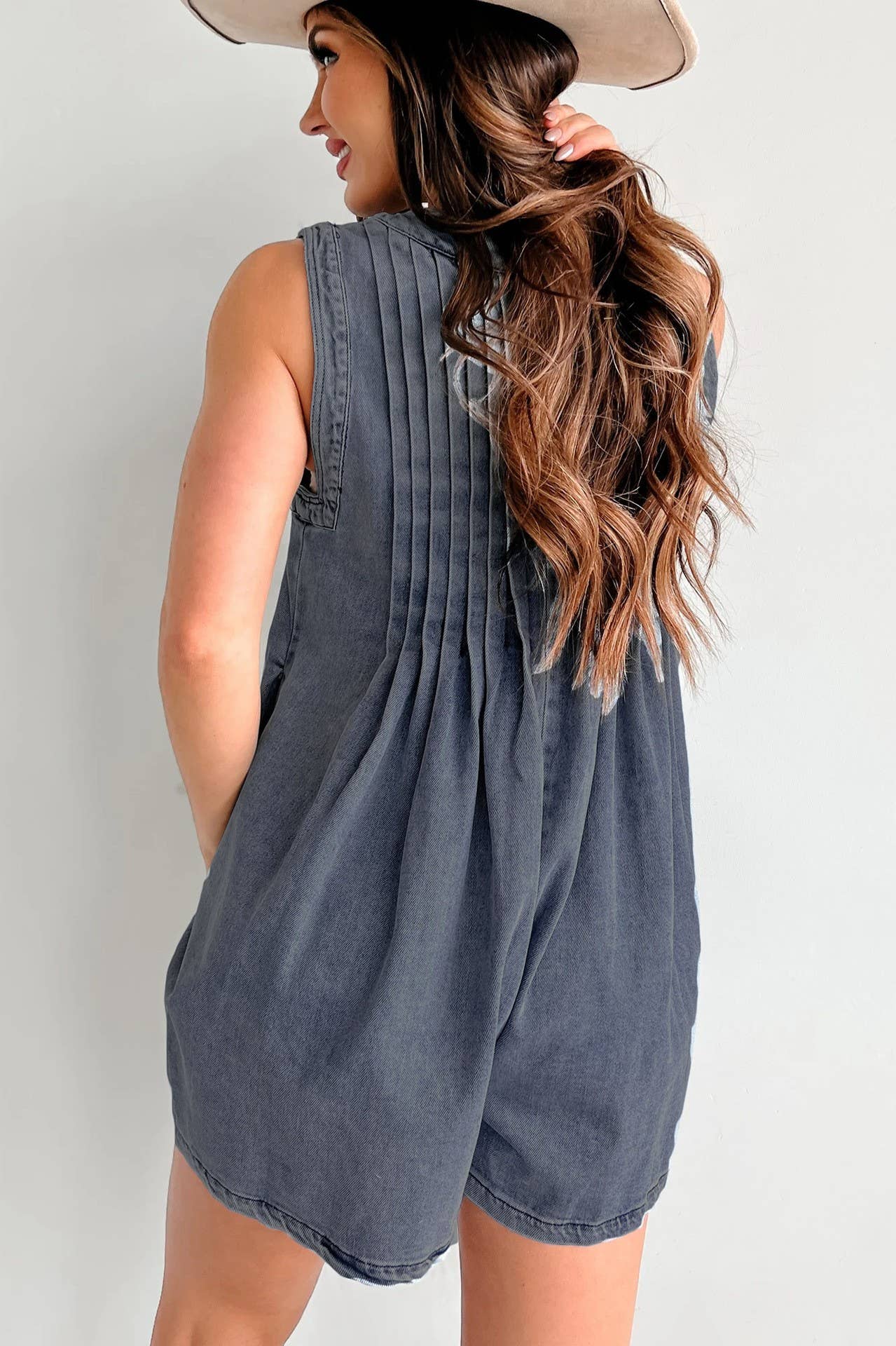 Sleeveless Top & Shorts Denim Jumpsuit