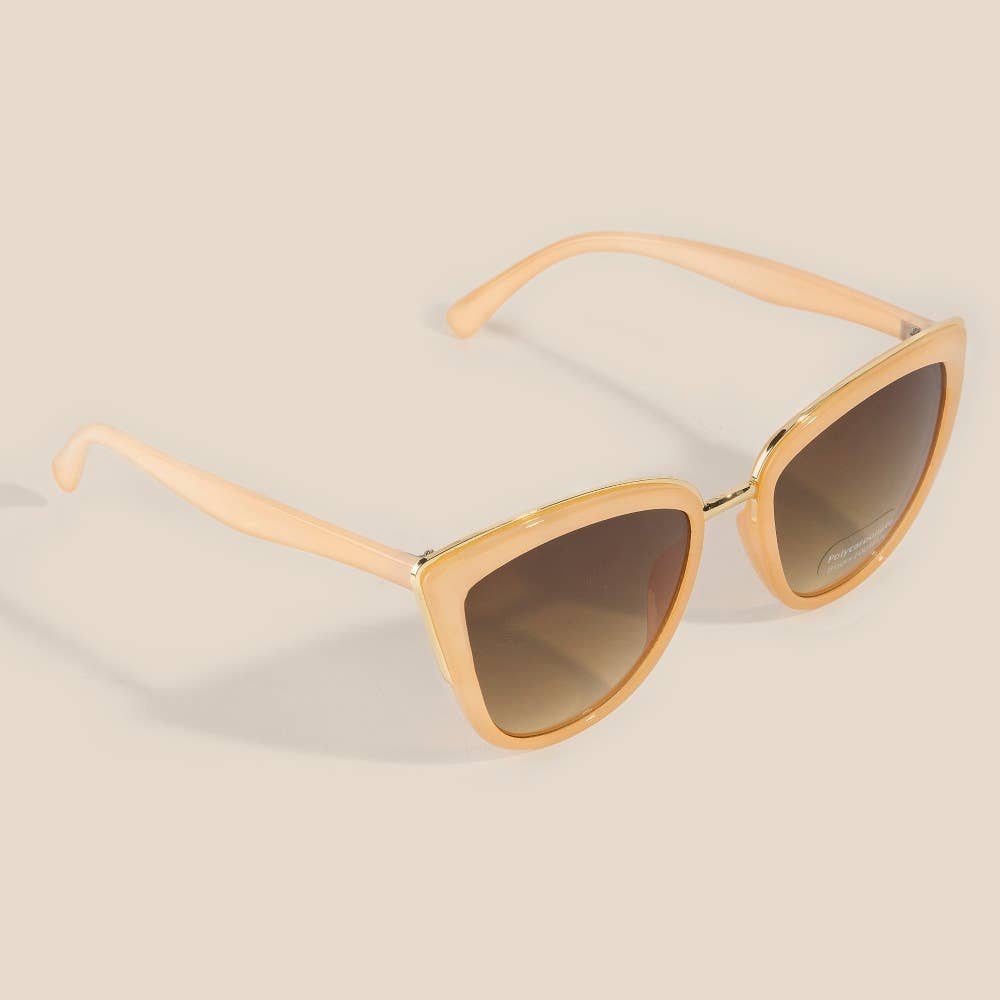 Metallic Accent Cat Eye Sunglasses Set