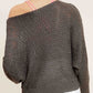 Lightweight Dolman Sleeve Boat Neck Sweater Top