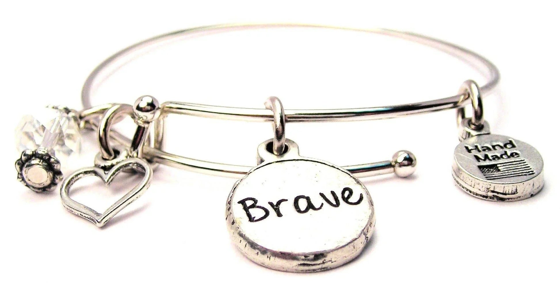 Brave Expandable Bangle Bracelet Positivity Inspiration - Southern Sassy Boutique
