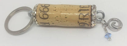 Wave Charm Rhinestone Design Keychain - Southern Sassy Boutique