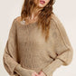 Lightweight Dolman Sleeve Boat Neck Sweater Top