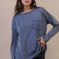 Mineral Washed Casual Knit Top