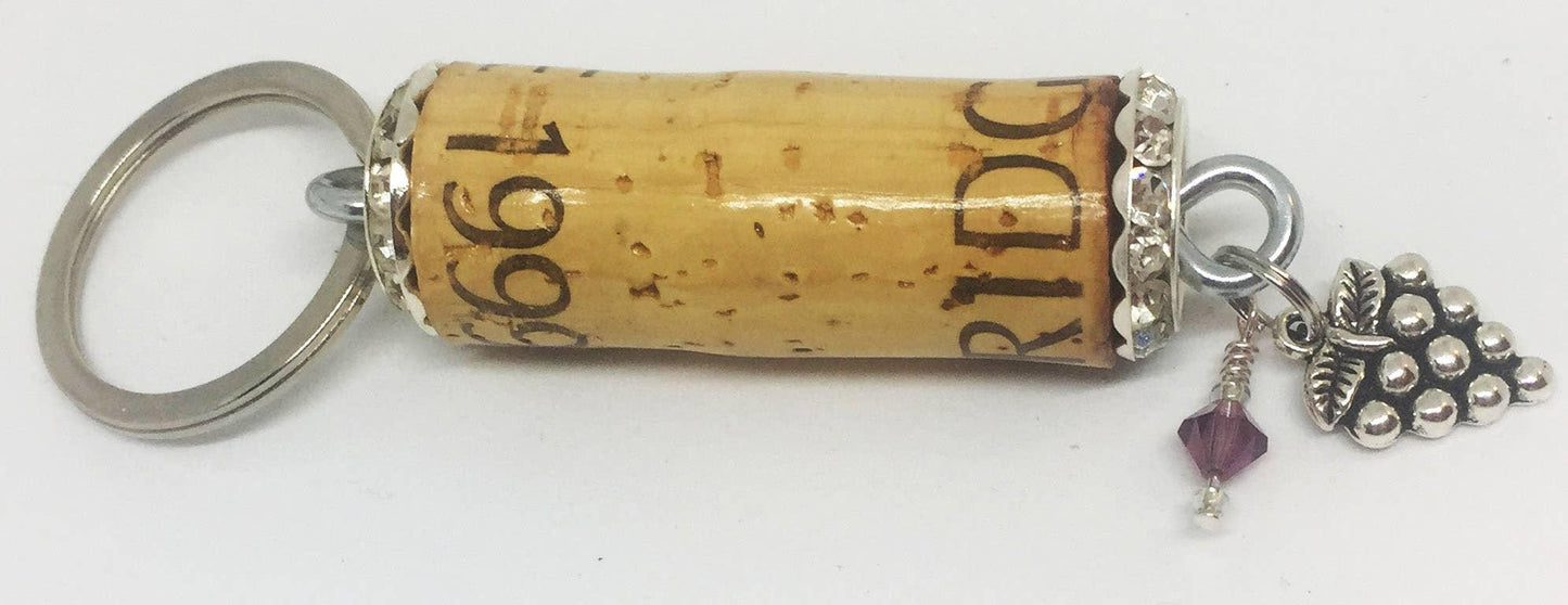 Grape Charm Rhinestone Design Keychain - Southern Sassy Boutique