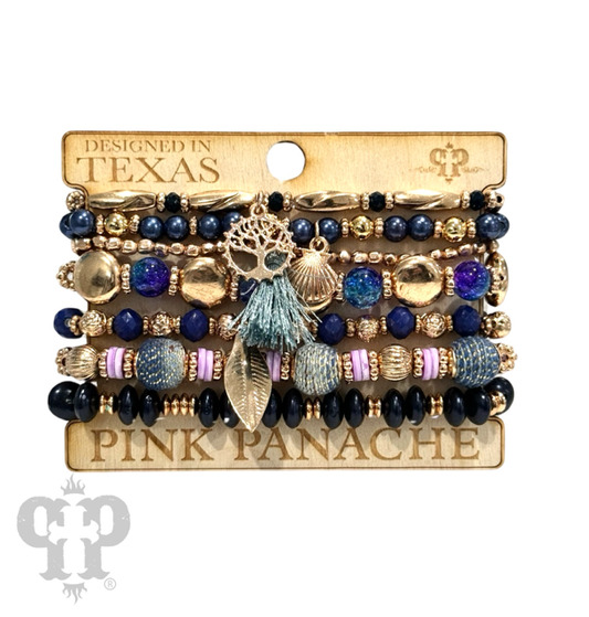 Beaded charm bracelet set