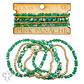 Square and round faceted bead bracelet stack