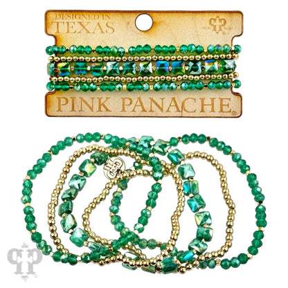 Square and round faceted bead bracelet stack - Southern Sassy Boutique