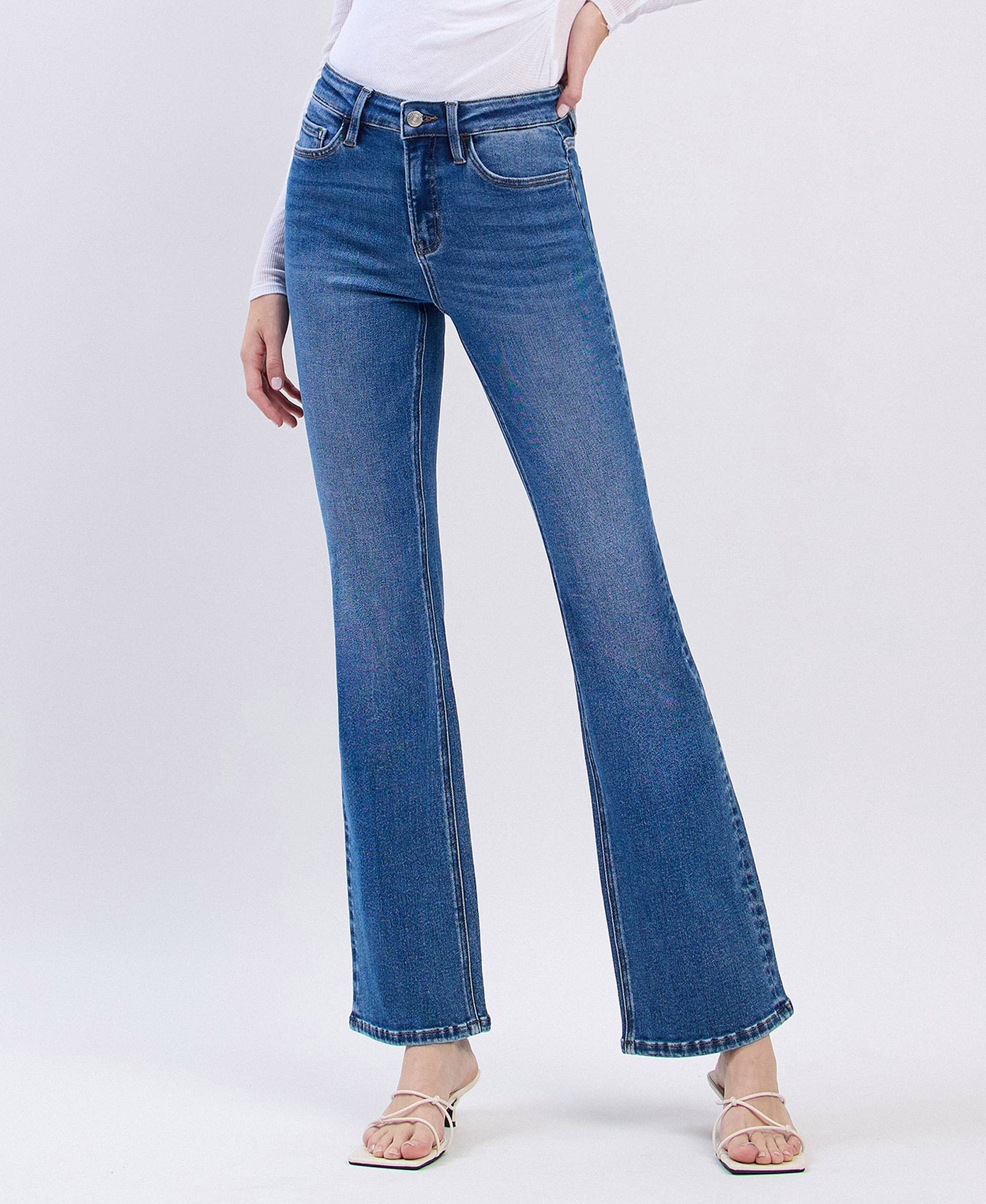HIGH RISE FULL LENGTH BOOTCUT JEANS - Southern Sassy Boutique