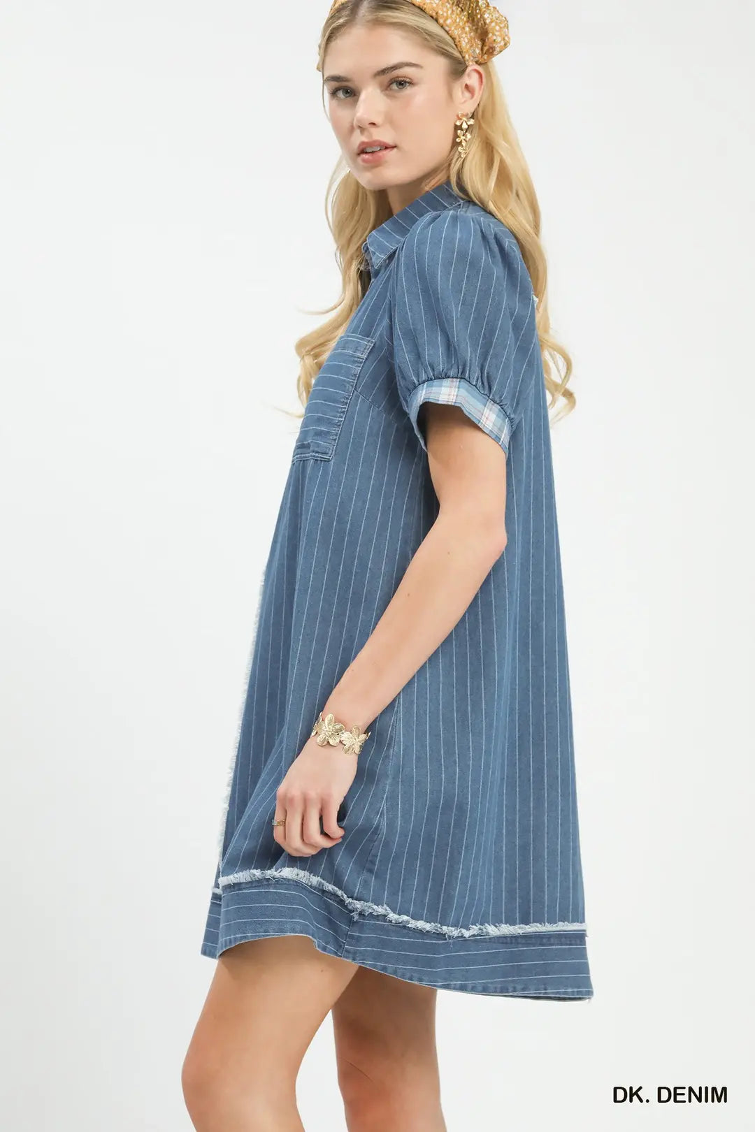 Denim Stripe Polo Dress