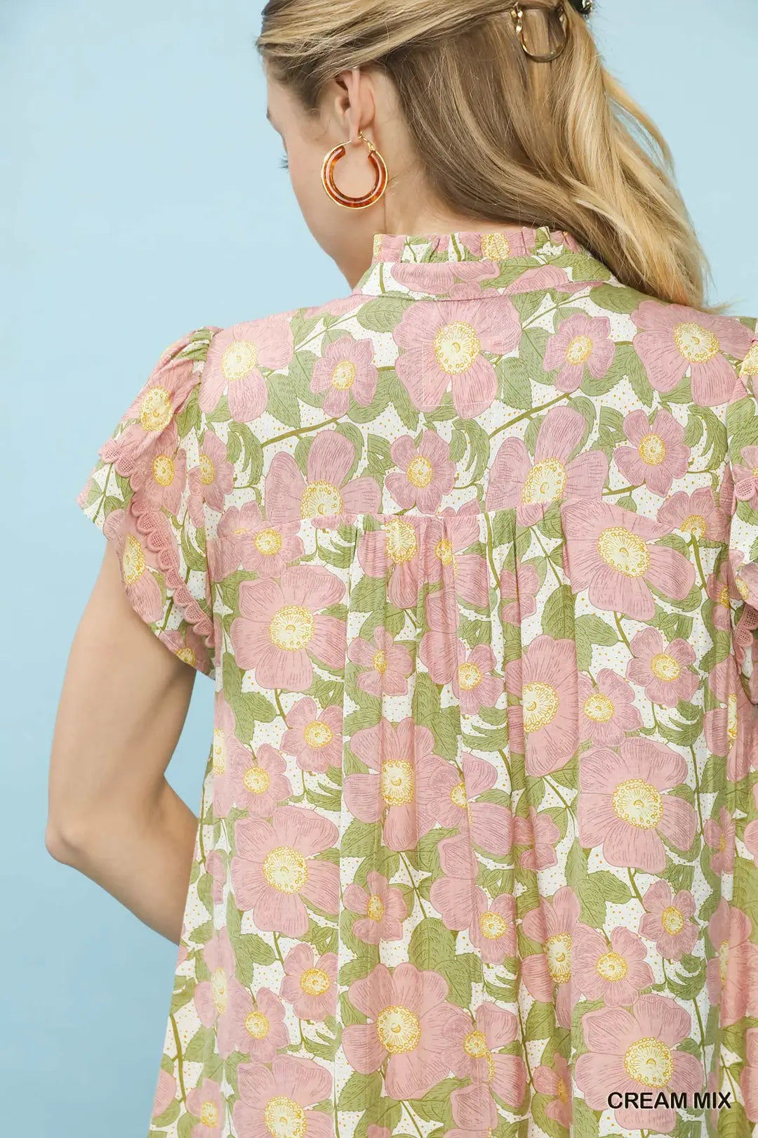 Kiwi Floral Print Tiered Mini Dress