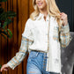 Distressed Plaid Denim Jacket
