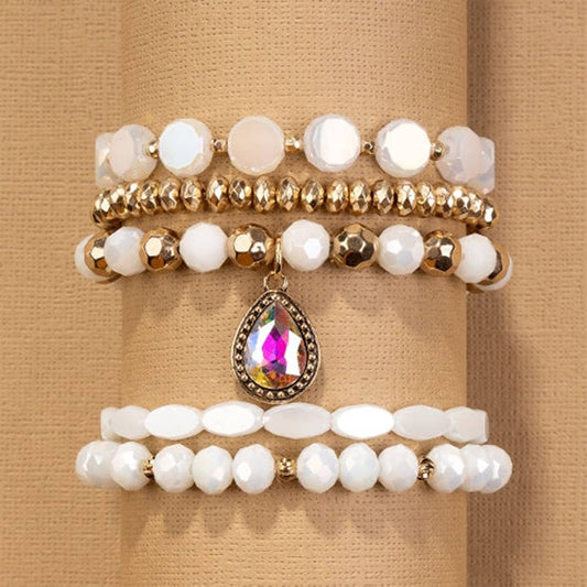 Stacked Glass Rhinestone Bracelets