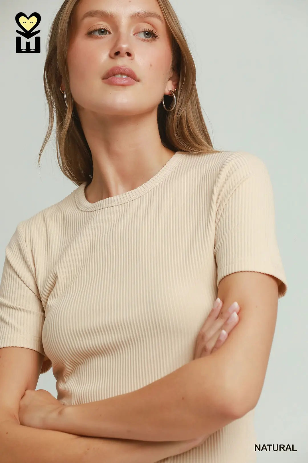 Brushed Rib Short Sleeve Top