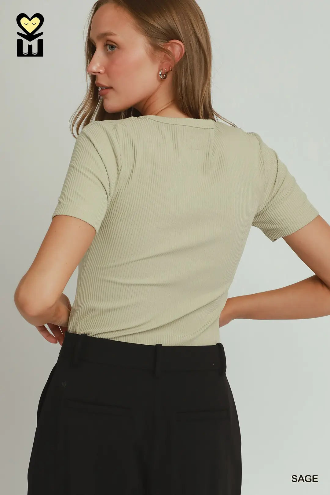 Brushed Rib Short Sleeve Top