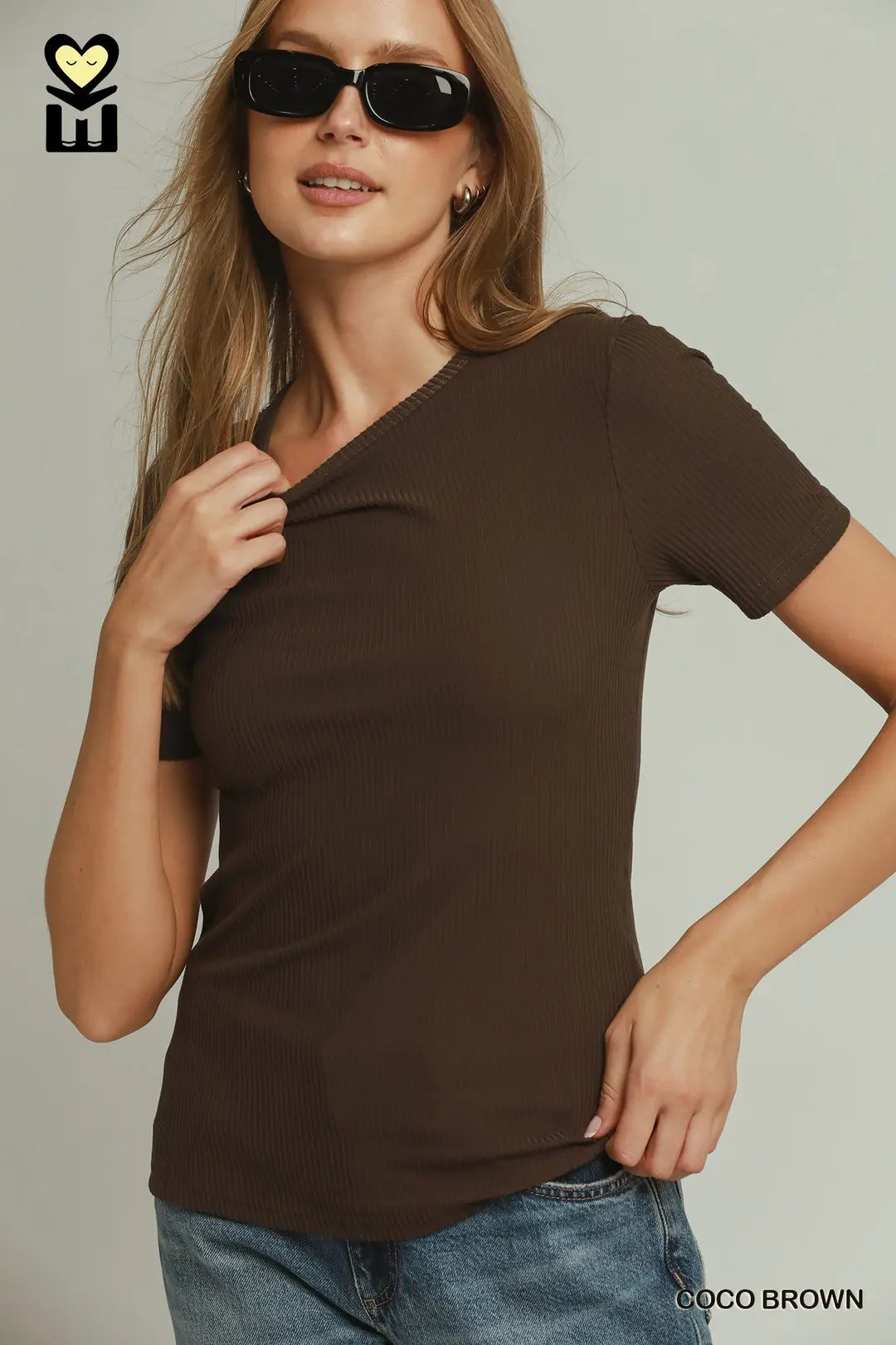Brushed Rib Short Sleeve Top