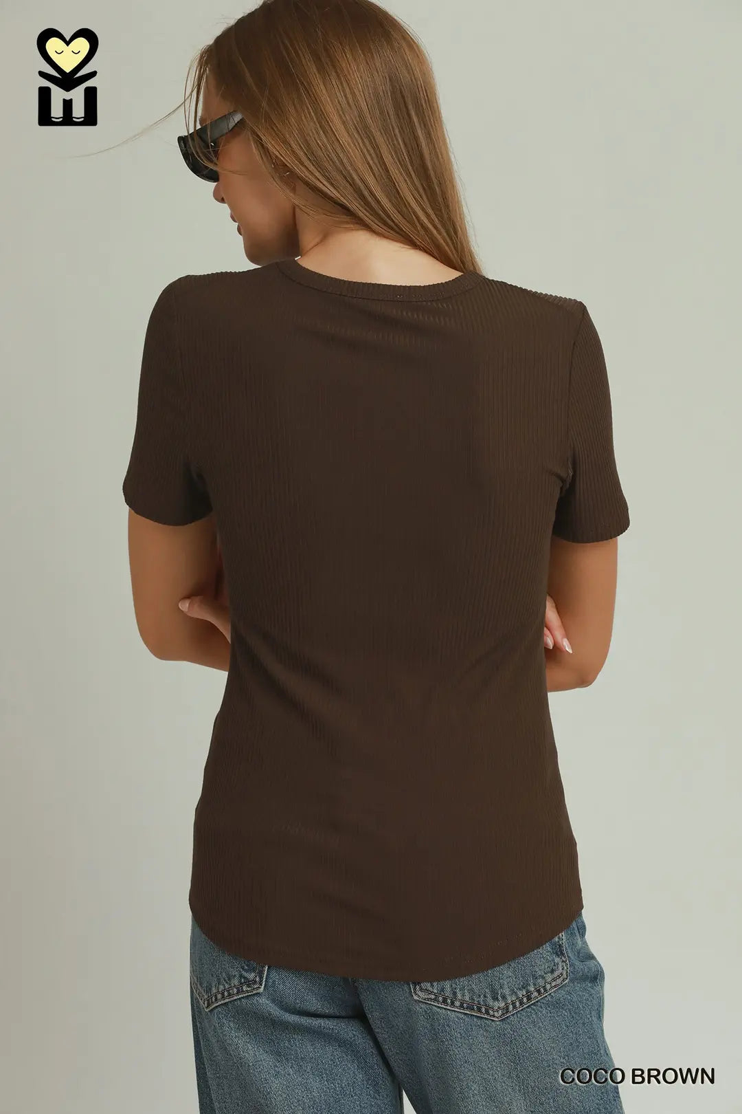 Brushed Rib Short Sleeve Top