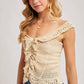 CROCHET RUFFLED KNIT TOP