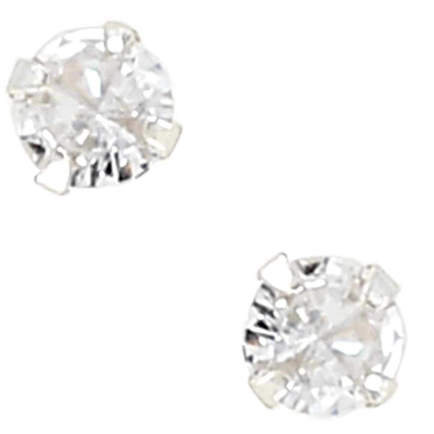 Love You-2.75" Dish 5mm Sterling Silver CZ Stud Earring Set