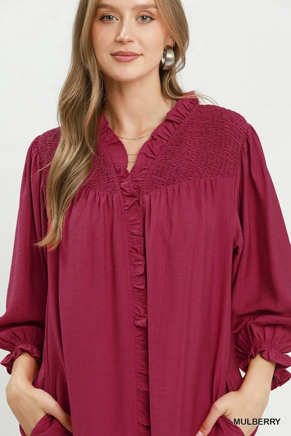 Ruffle Detail Tiered Mini Dress