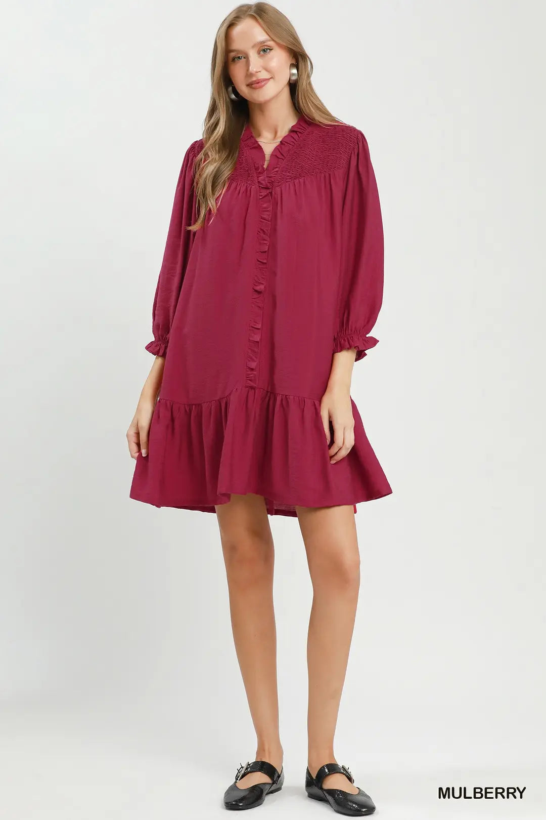 Ruffle Detail Tiered Mini Dress