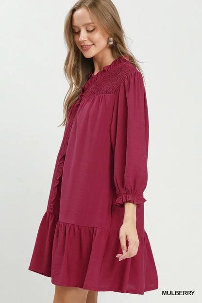 Ruffle Detail Tiered Mini Dress