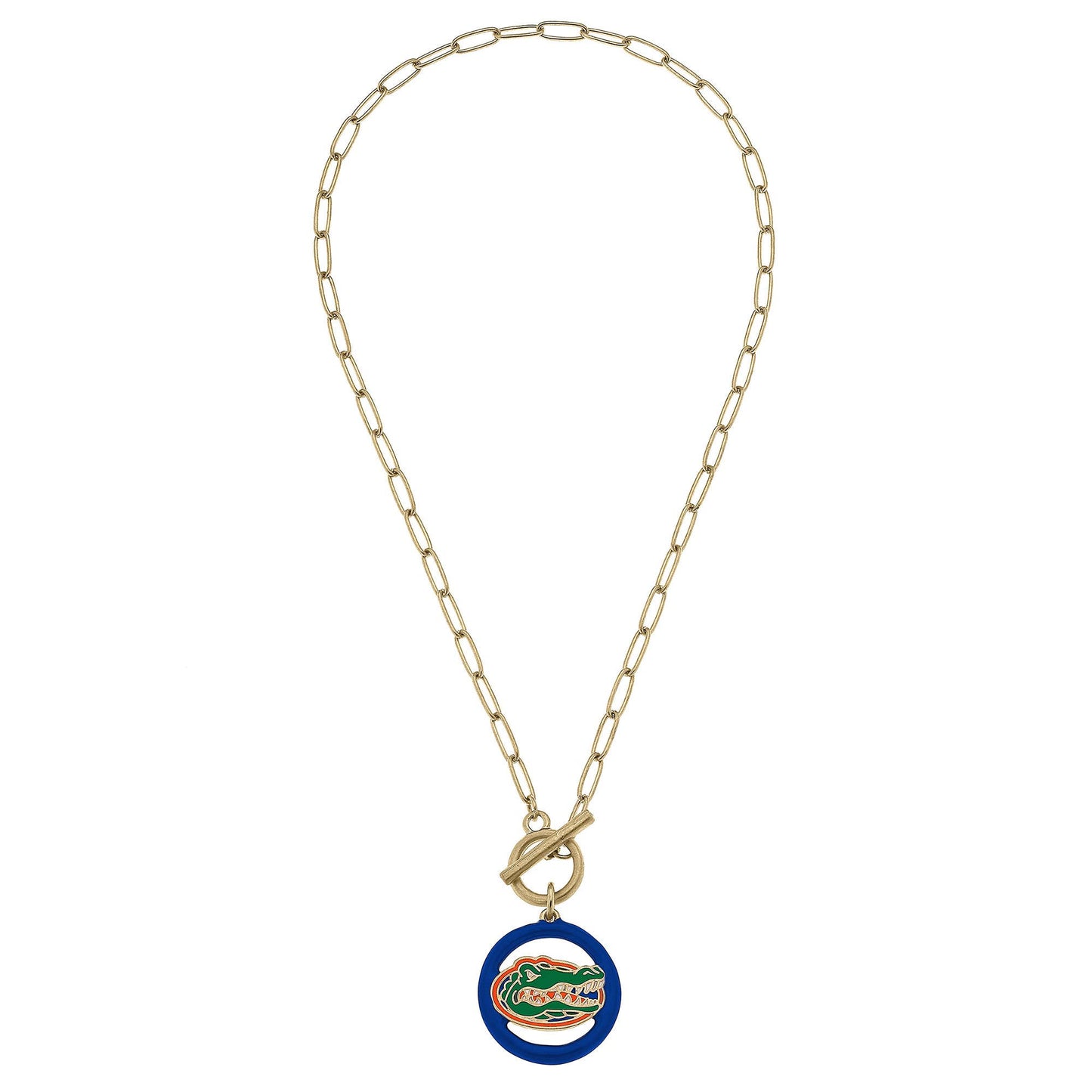 Florida Gators Logo Enamel T-Bar Necklace
