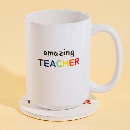 Amazing Teacher 15 Oz Mug With Matching Coaster Gift Set
