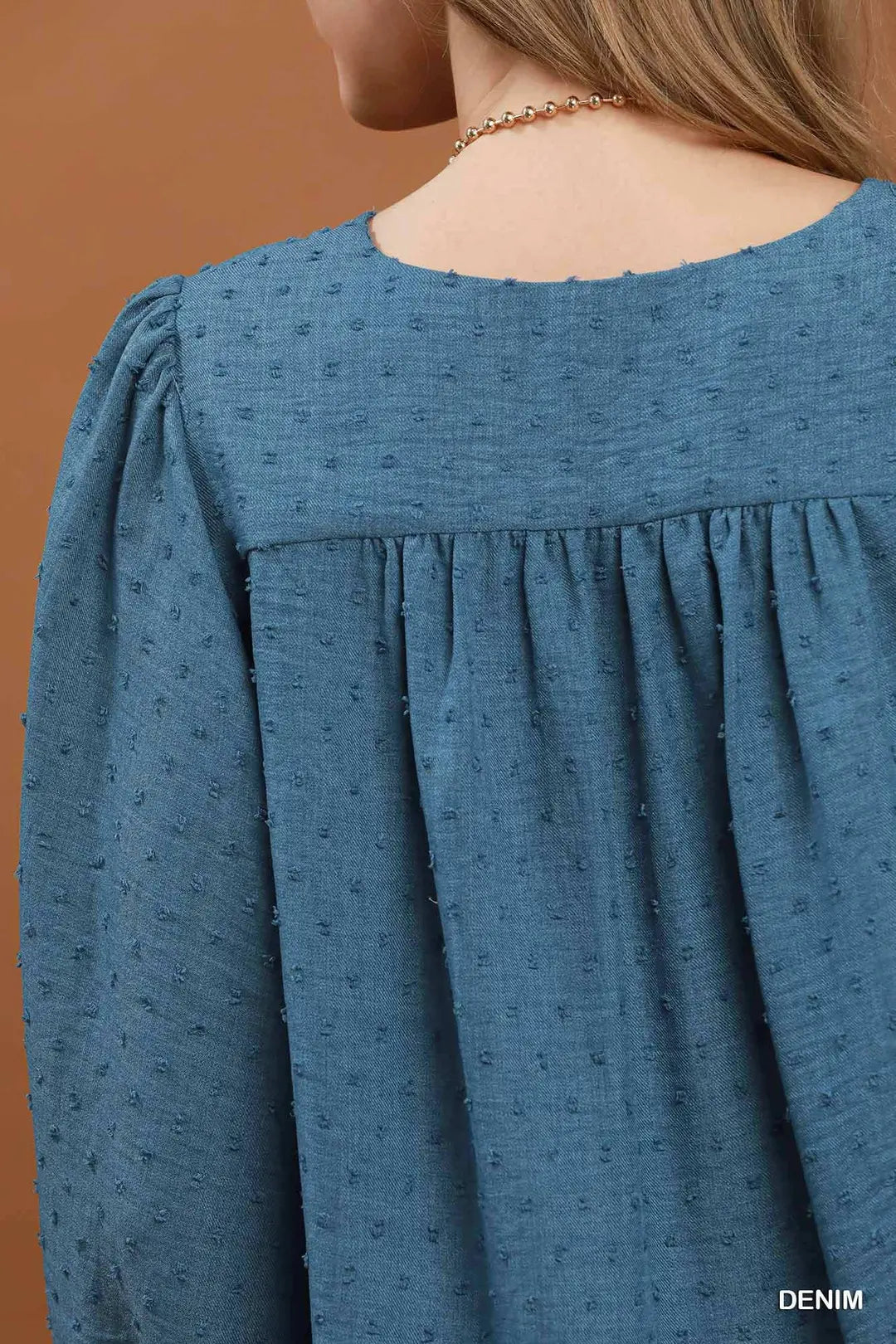 Swiss Dot Lace Yoke Peasant Blouse