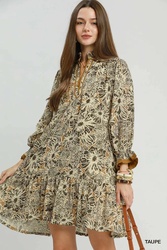 Floral Print Tiered Dress