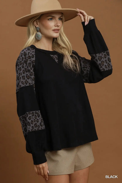 Leopard Mix Thermal Top