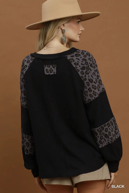 Leopard Mix Thermal Top