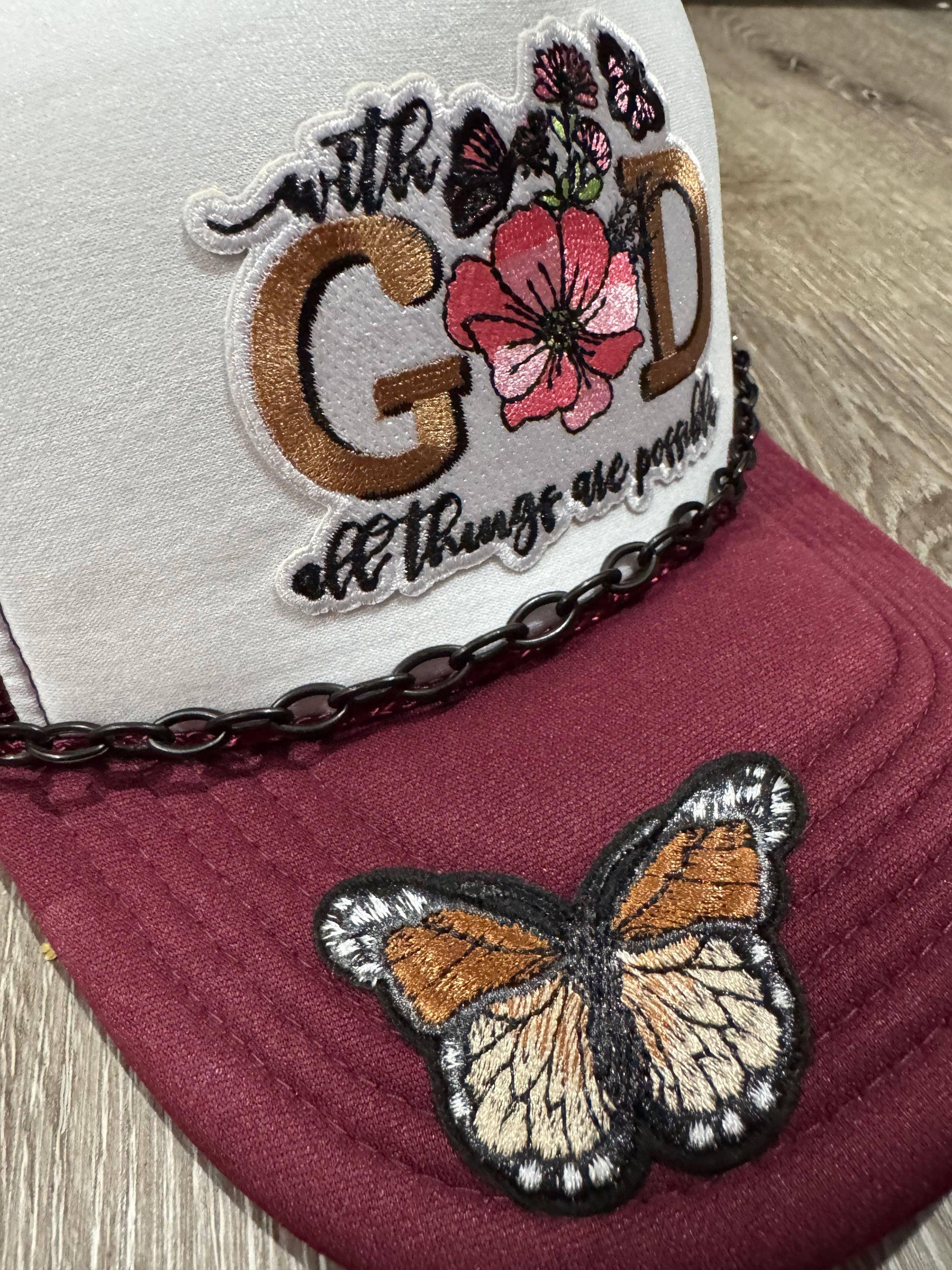 With God All Things Are Possible Trucker Hat - Southern Sassy Boutique