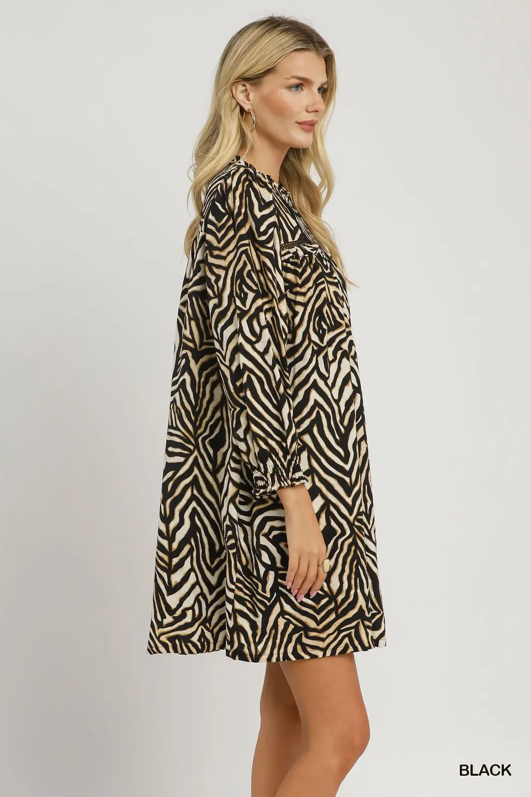 Abstract Zebra Print Dress
