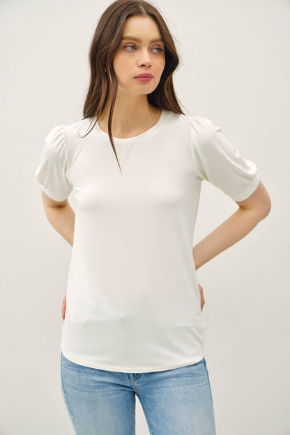 BAMBOO/MODAL ULTRA SOFT VOLUME SLEEVE BASIC TOP