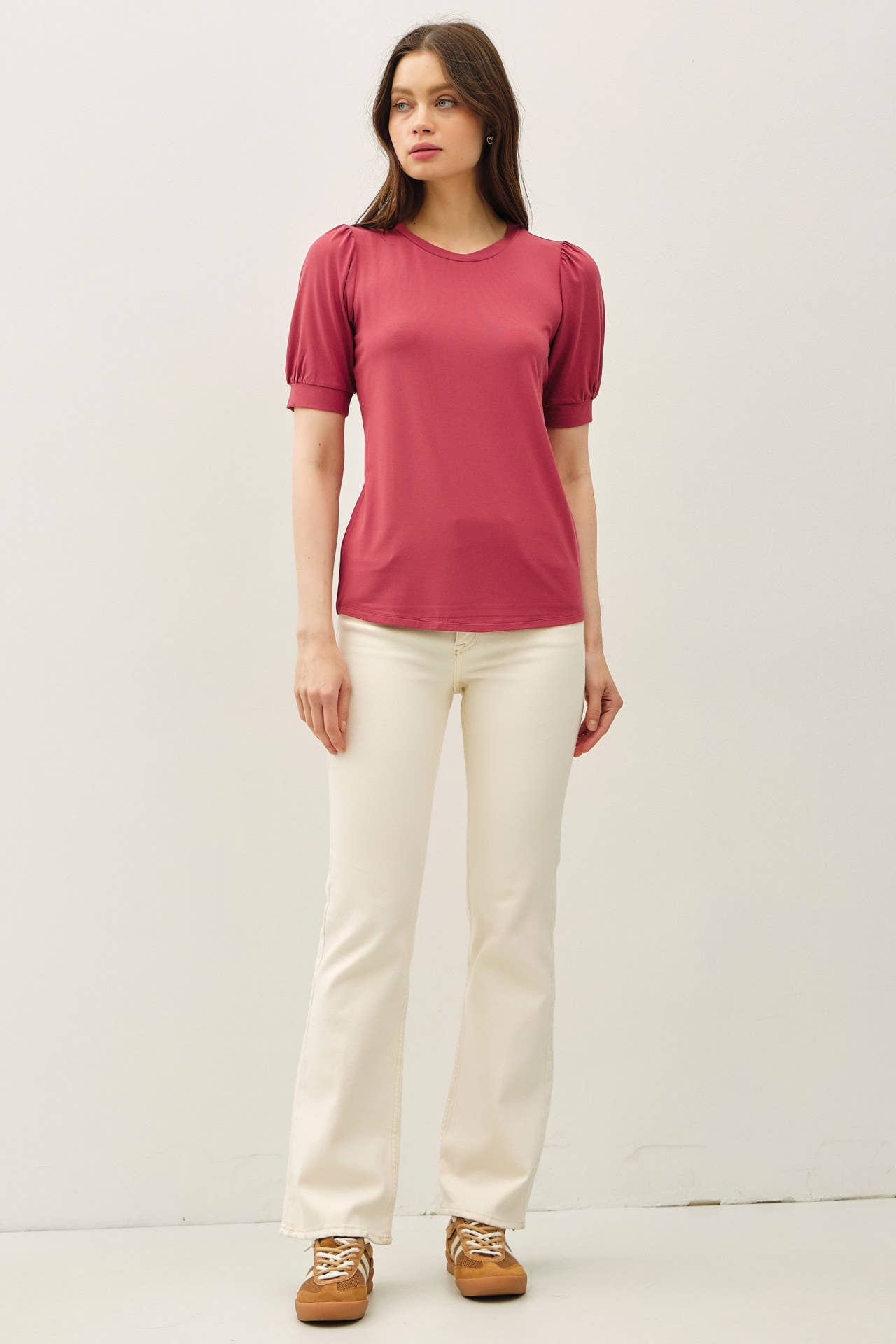 BAMBOO/MODAL ULTRA SOFT VOLUME SLEEVE BASIC TOP