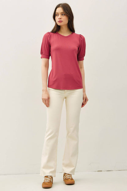 BAMBOO/MODAL ULTRA SOFT VOLUME SLEEVE BASIC TOP