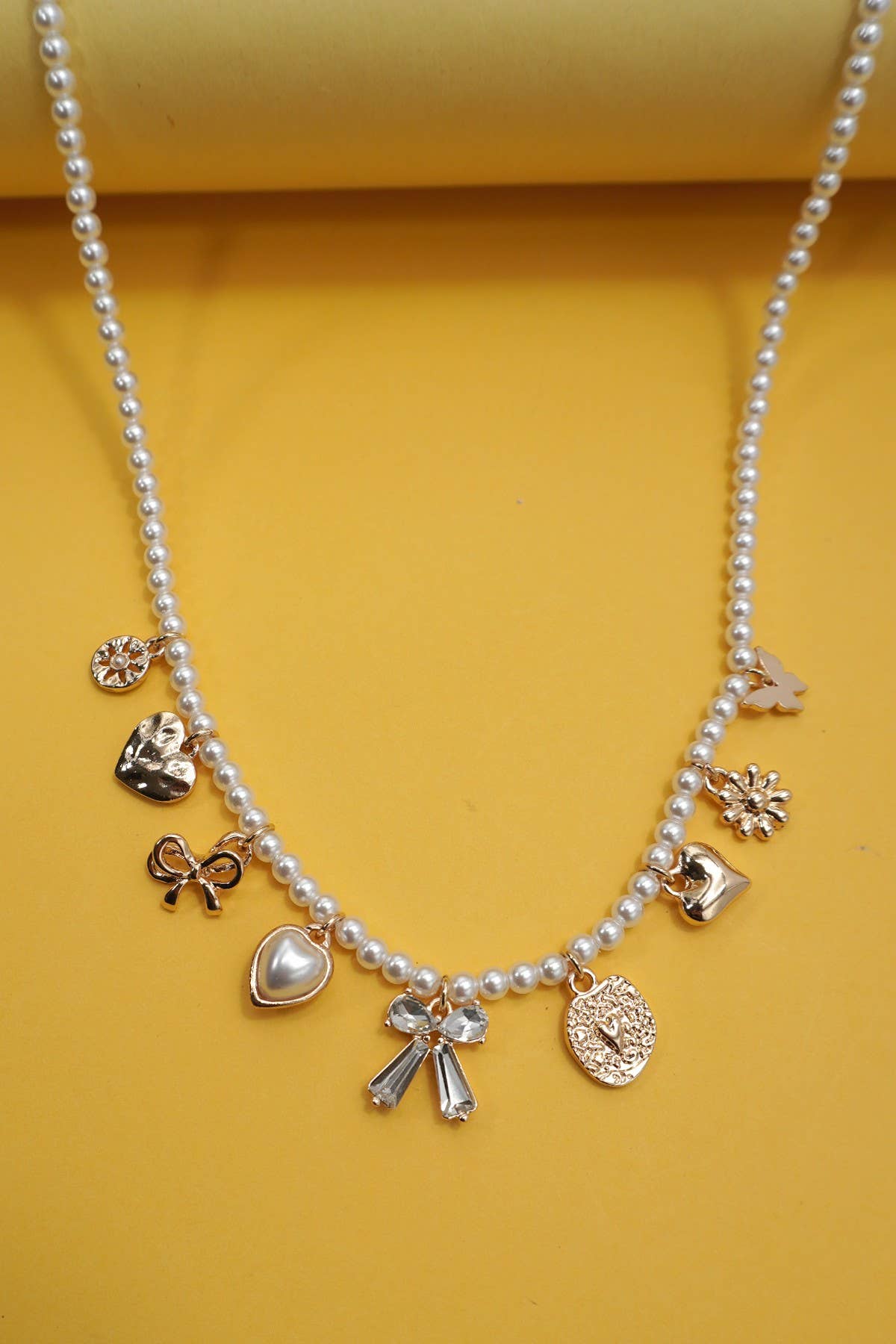 Charm Mix Of Bow Necklace