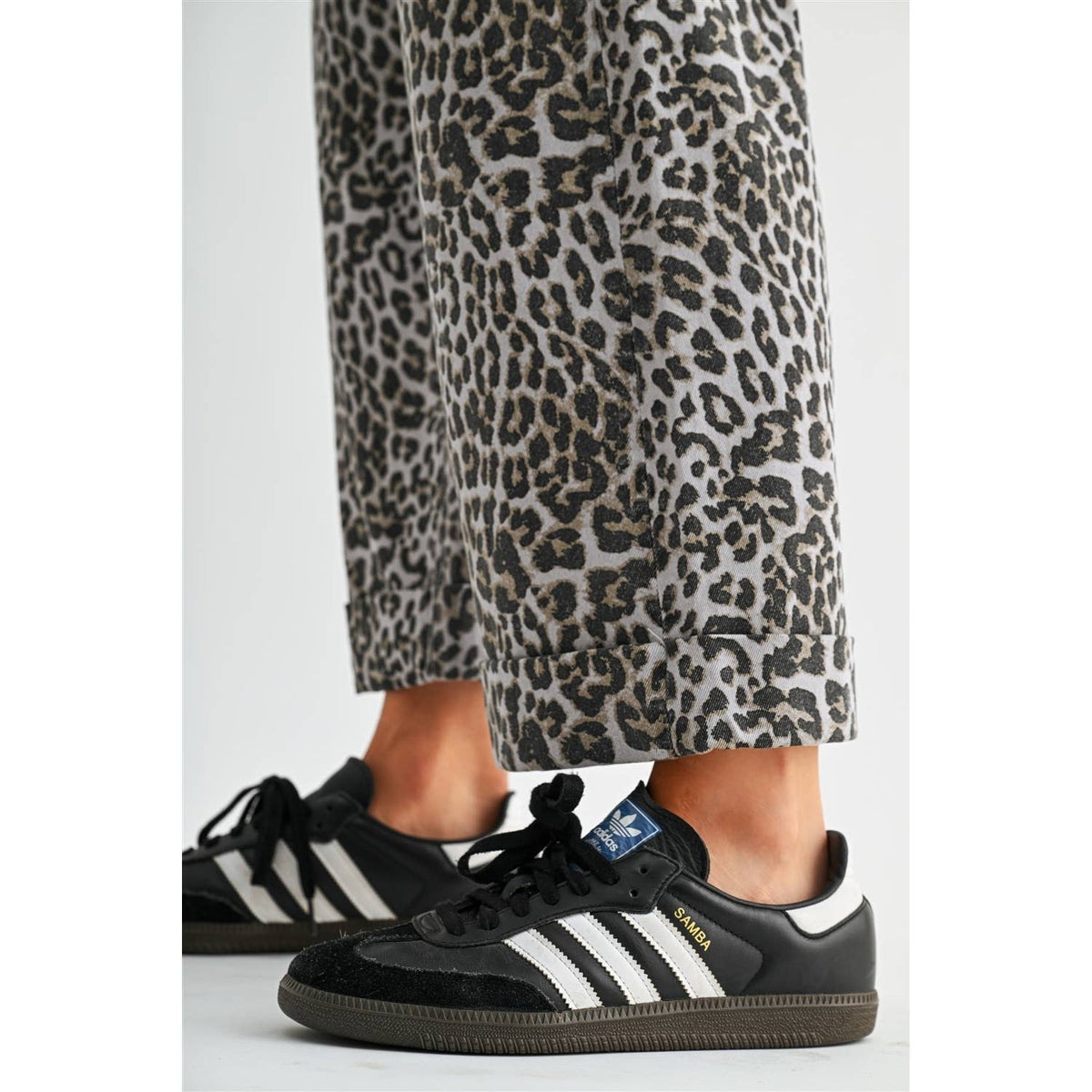 High-Rise Wide Leg Leopard Cropped Jeans