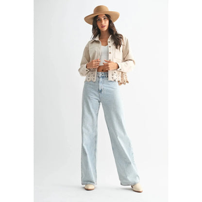 LASERCUT DETAILING JACKET - Southern Sassy Boutique